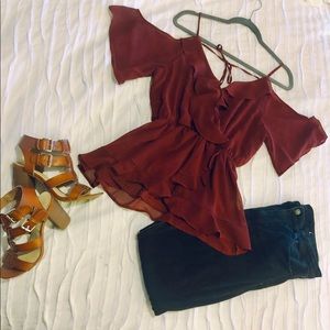 NWT Blue Rain Top from Francesca’s